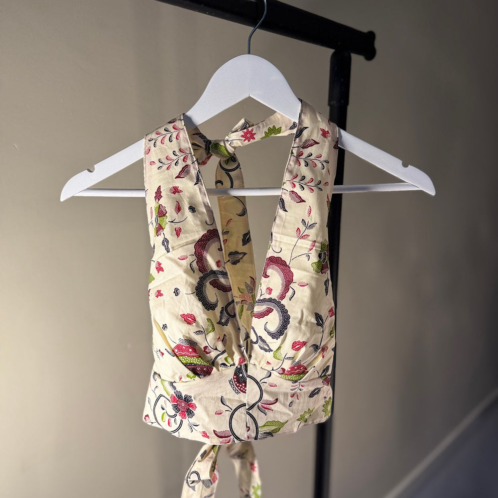 Summer Halter Top Wit Bloem