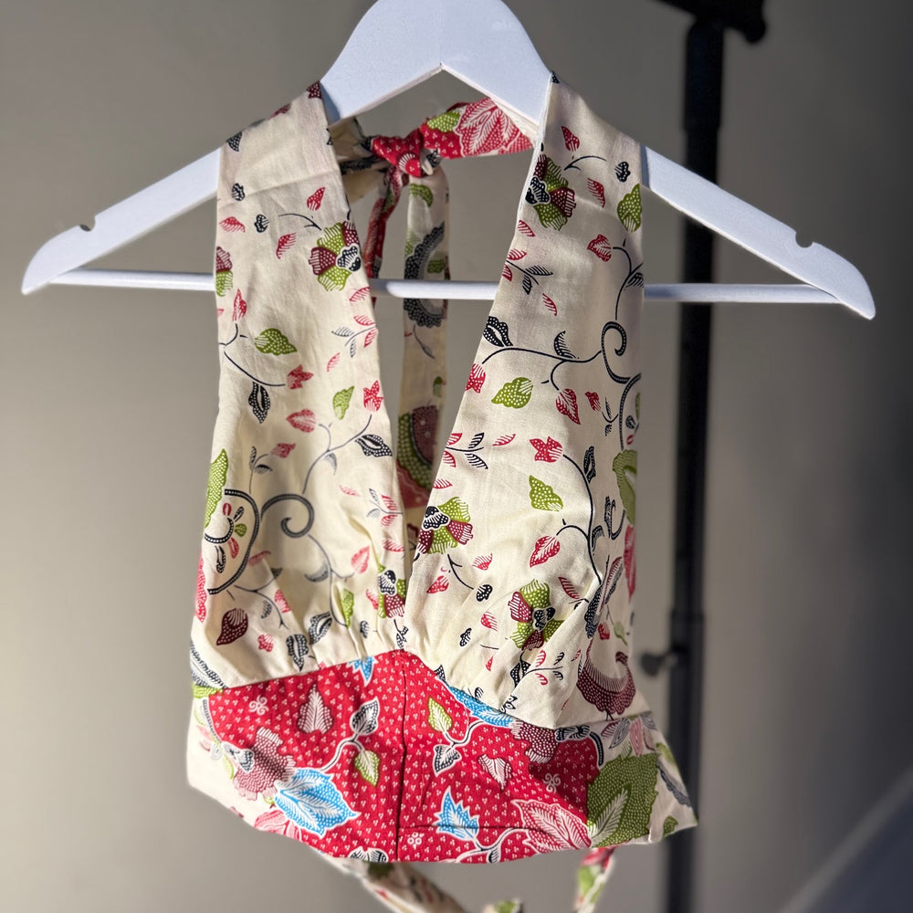 Summer Halter Top Wit Rood